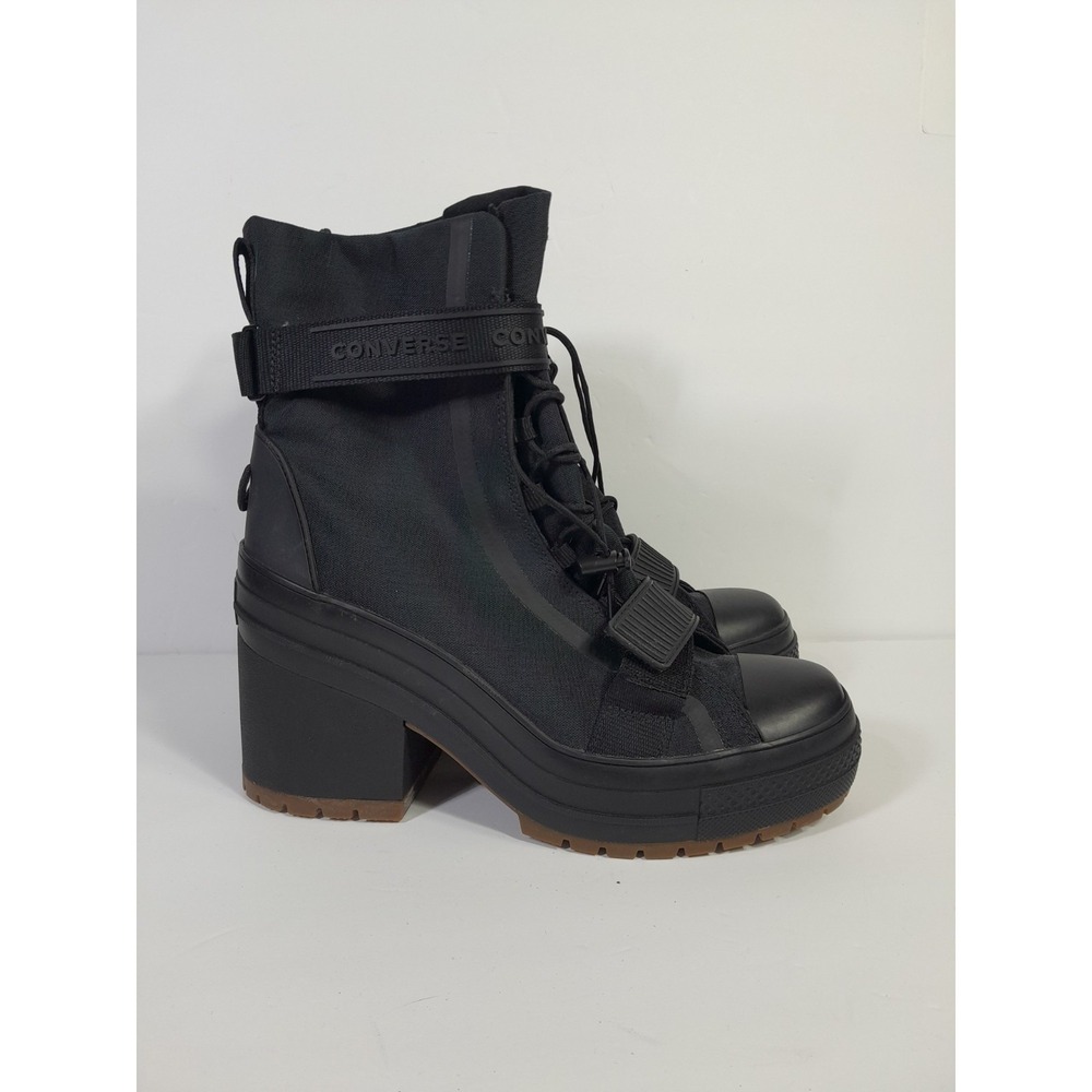 CONVERSE CHUCK TAYLOR All STAR GR82 WOMENS US 10 BOOTS BLACK PLATFORM HEEL BOOTS - Picture 10 of 10